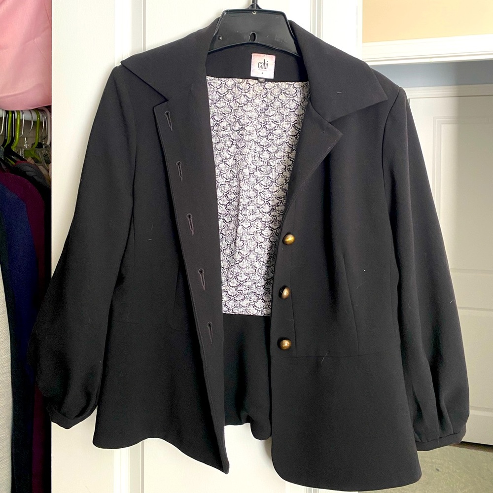 Cabi 3/4 length puff sleeve blazer